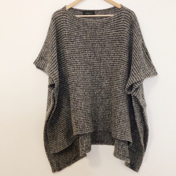 workhall Sweaters - Workhall Knit Short Sleeve Poncho